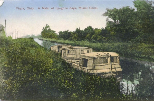 Piqua Historical Postcard Canal Boat