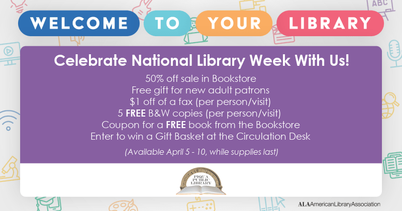 Celebrate National Library Week With Us Graphic